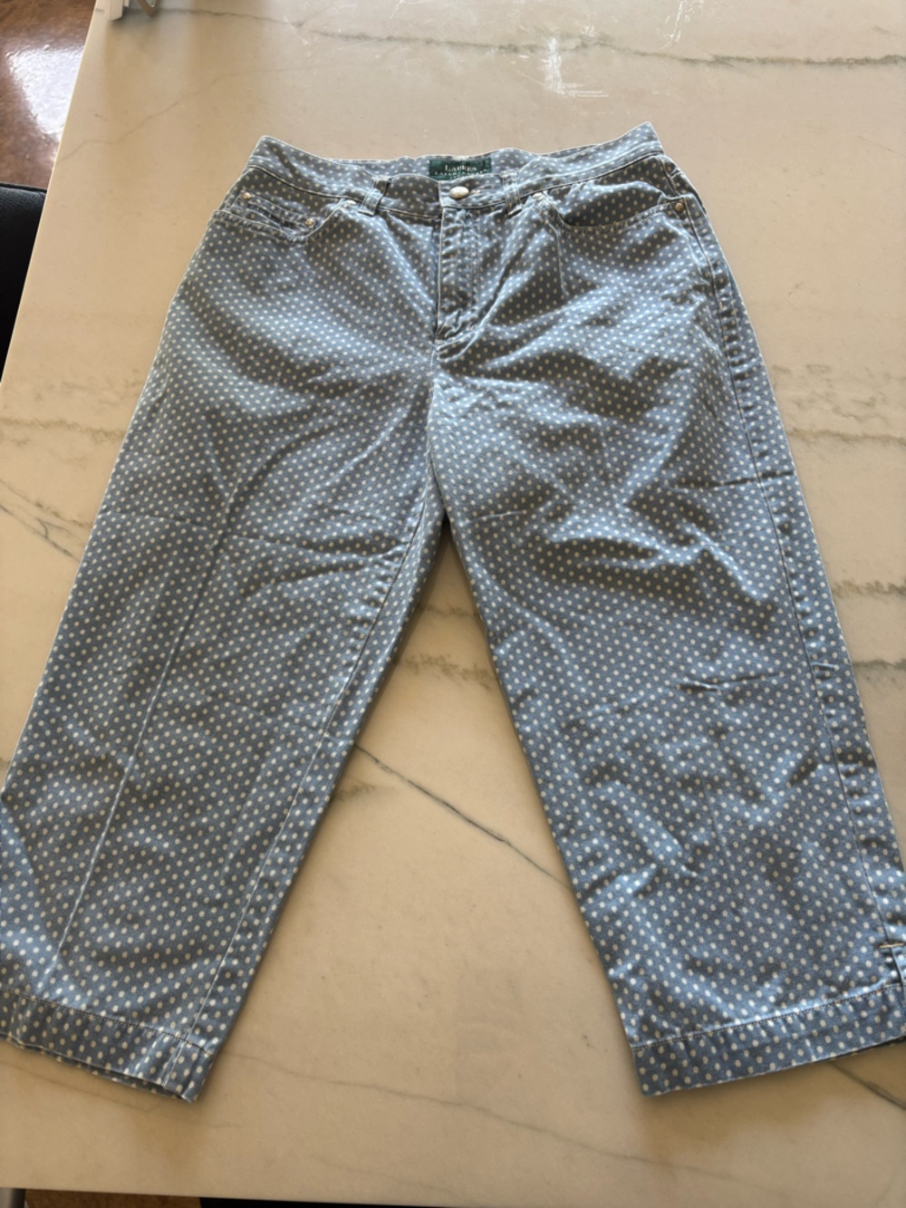 Lauren Ralph Lauren Polka Dot Cottsgr Grannycore Capris Sz8